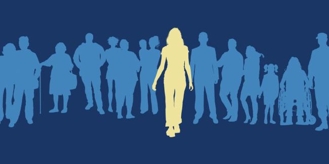 Silhouette of a group of people