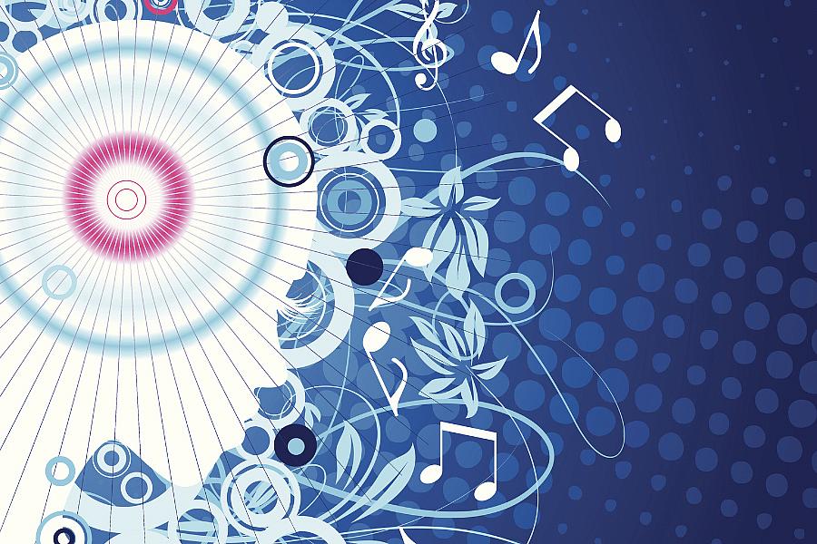 Illustration of a human head with sound waves