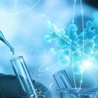 Stylized scientific collage